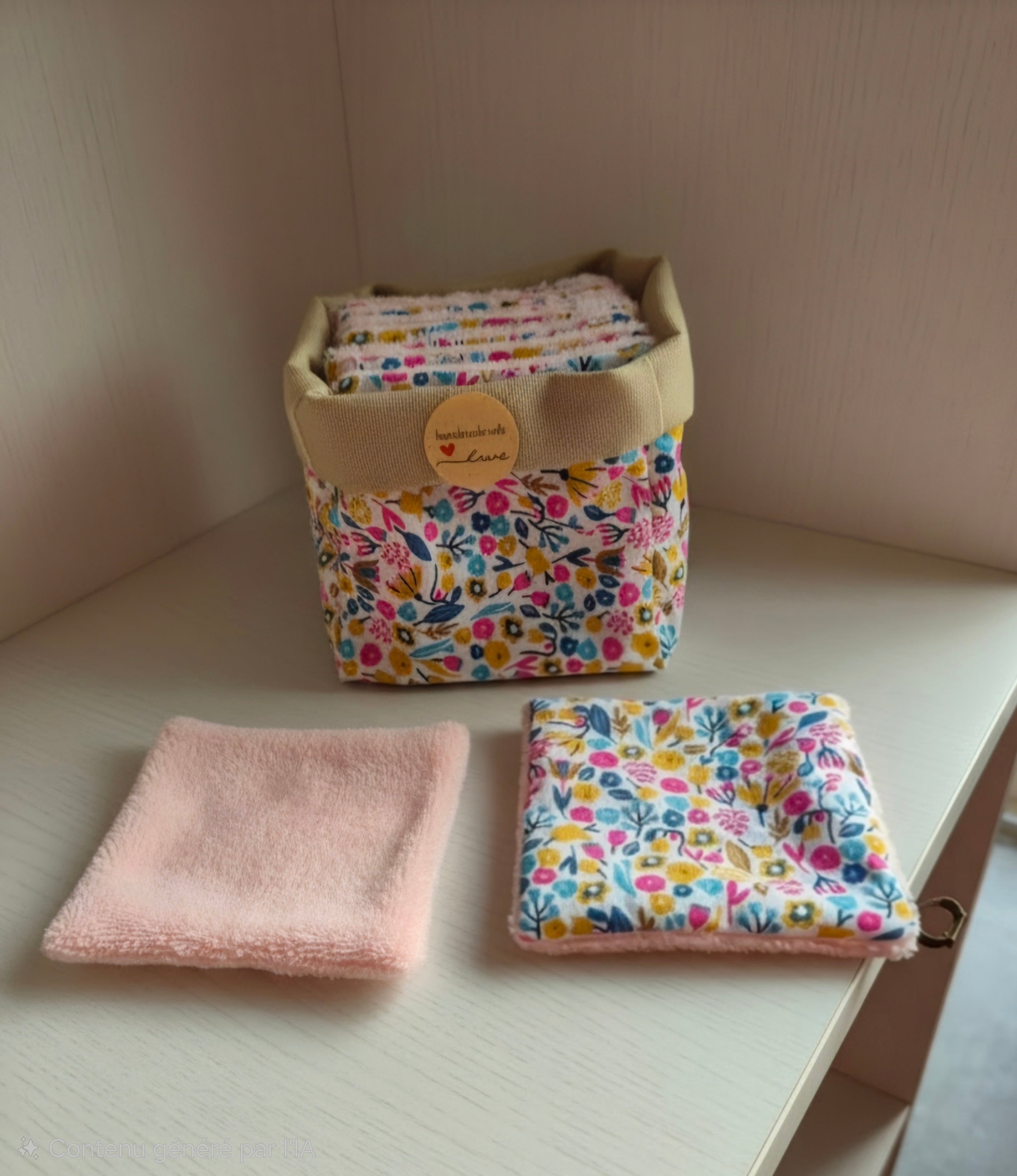 Panier Réversible de 10 Lingettes Lavables Zéro Déchets