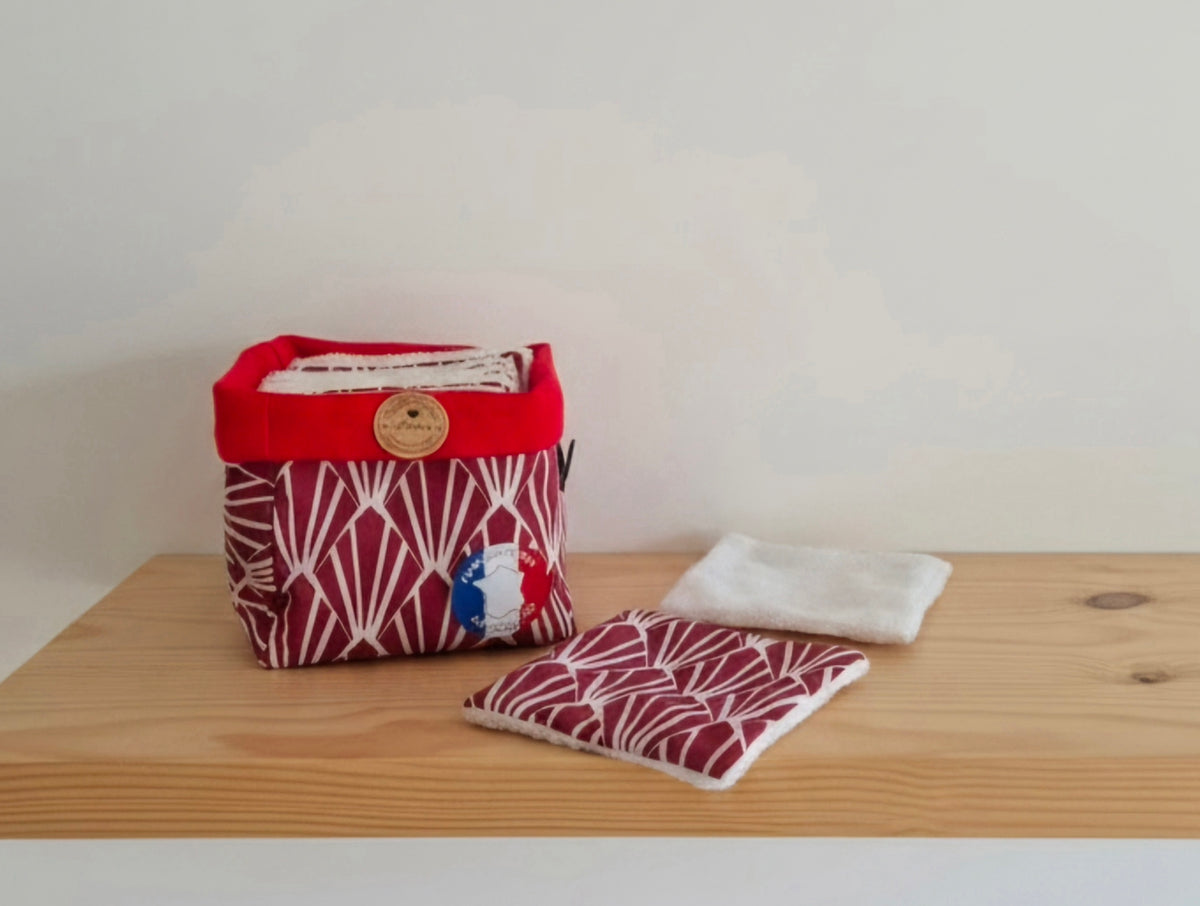 Panier réversible avec 10 lingettes lavables – Zéro déchet