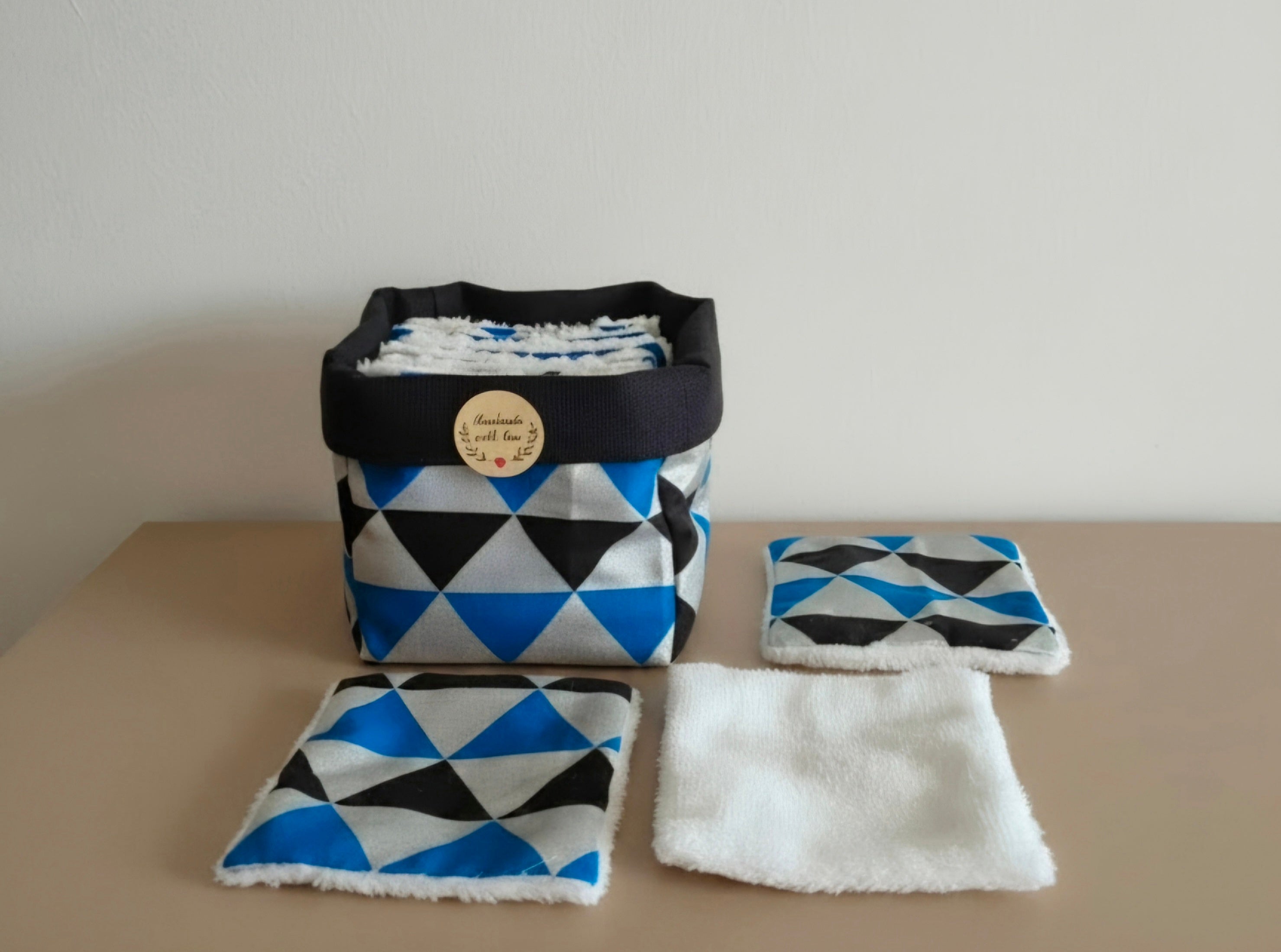 Panier Réversible de 10 Lingettes Lavables Zéro Déchets