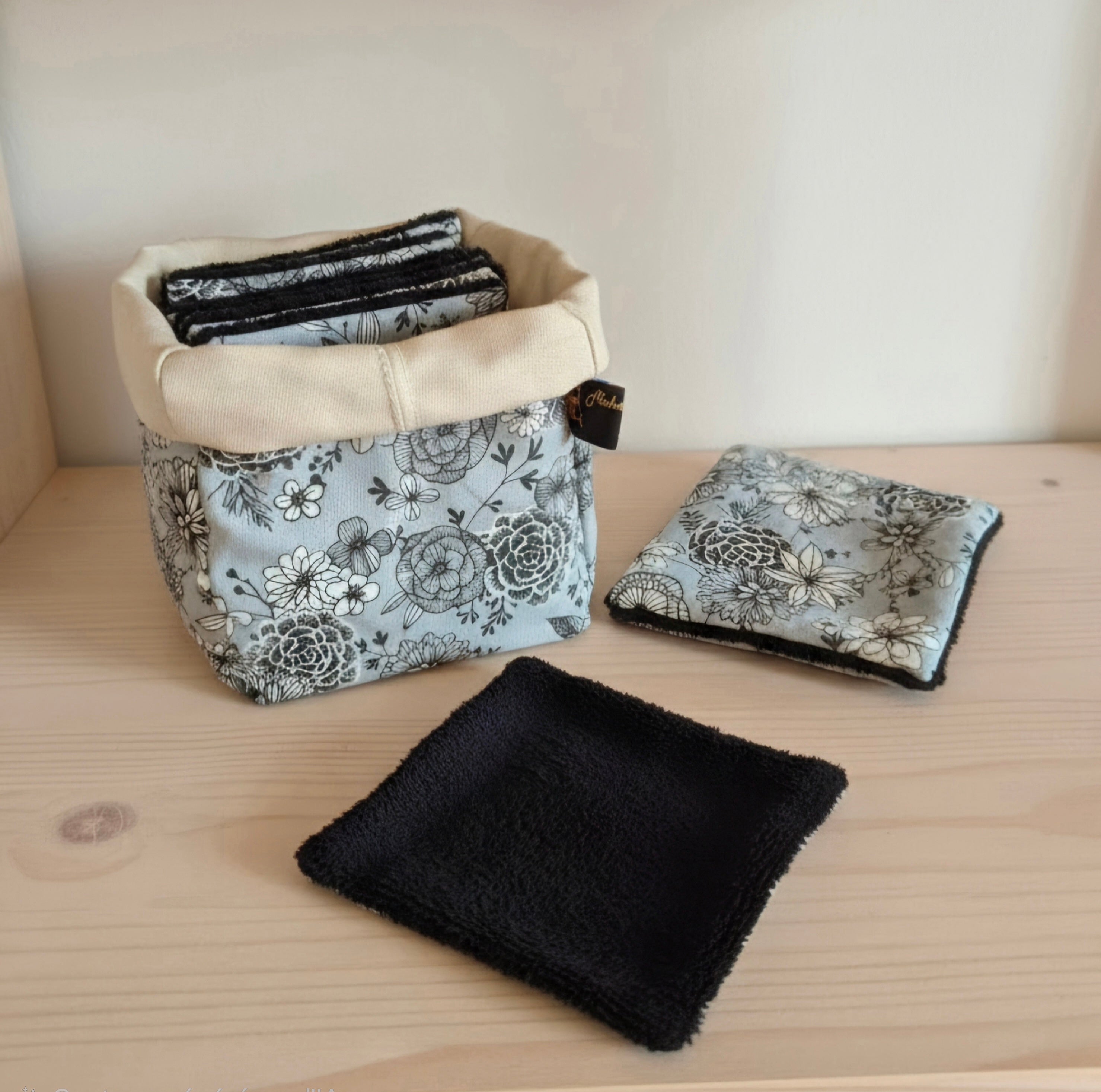 Panier Réversible de 10 Lingettes Lavables Zéro Déchets