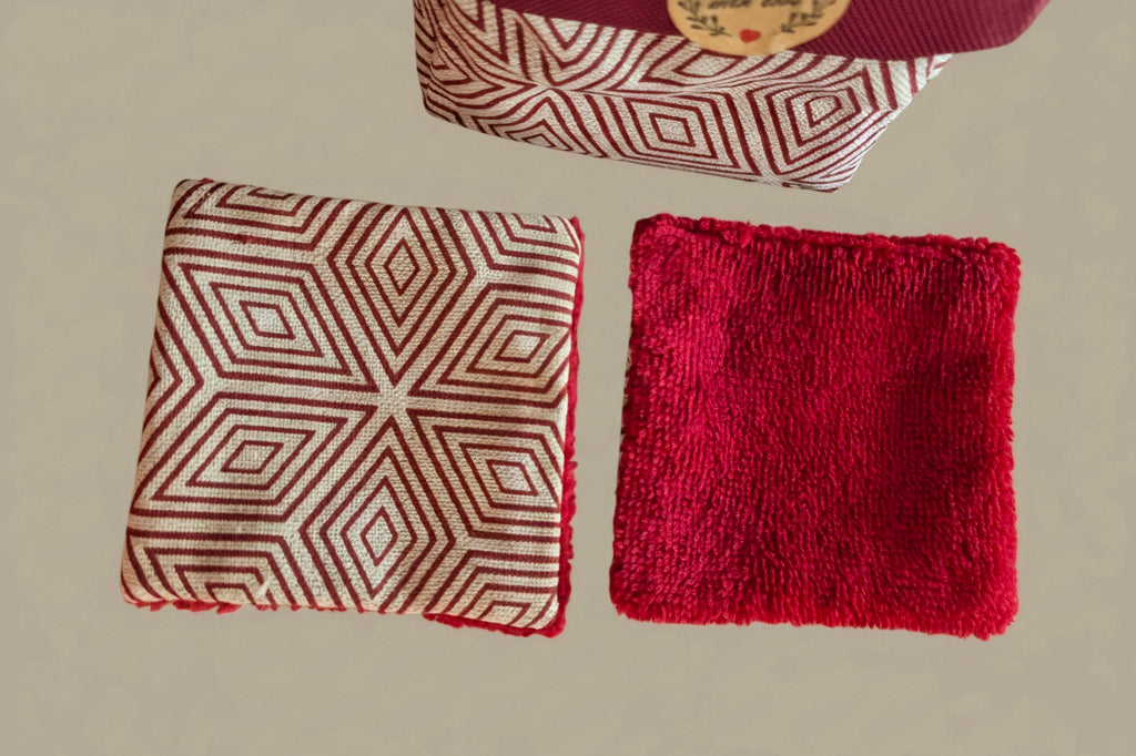 Panier Réversible de 10 Lingettes Lavables Zéro Déchets