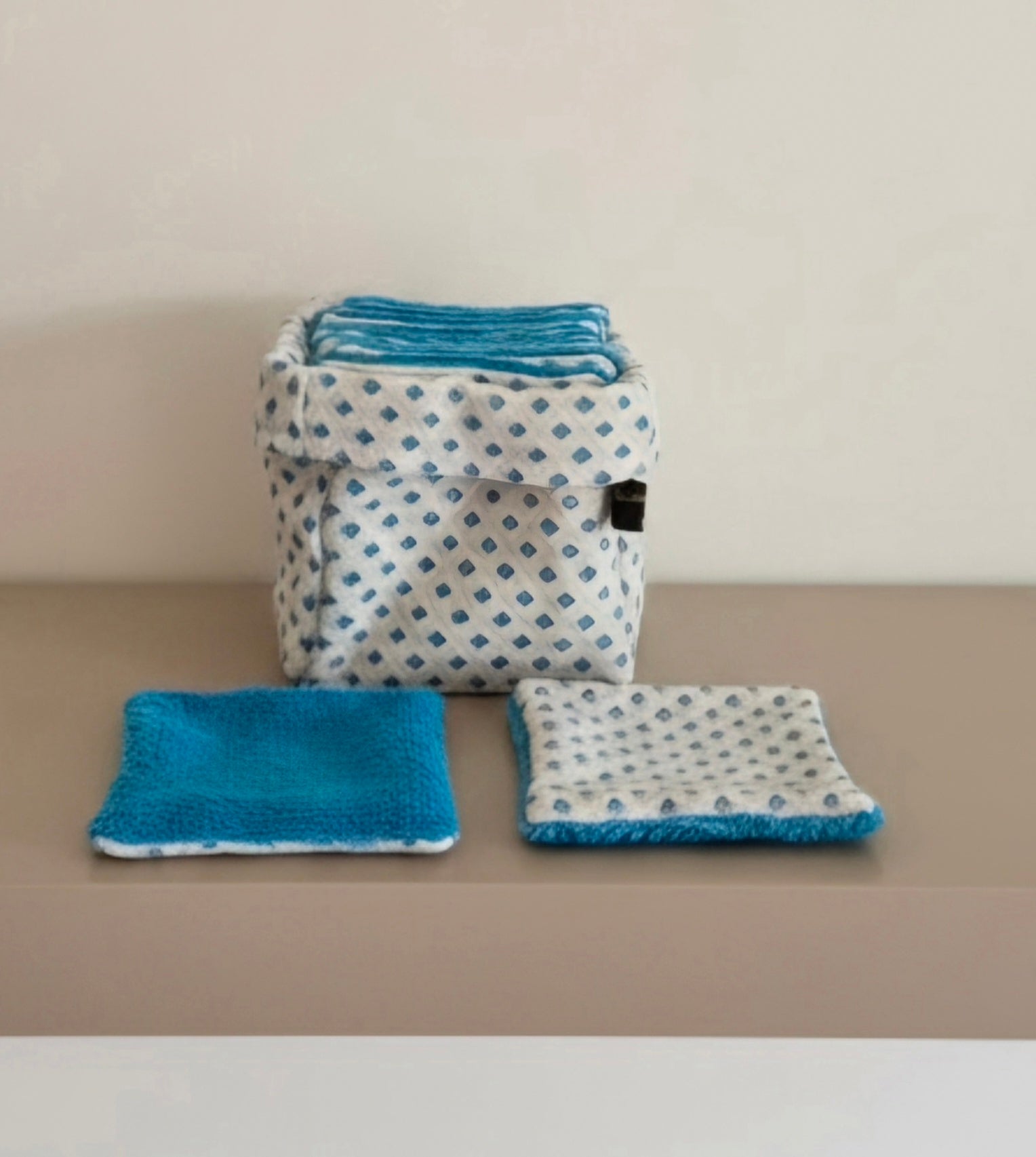 Panier Réversible de 10 Lingettes Lavables Zéro Déchets