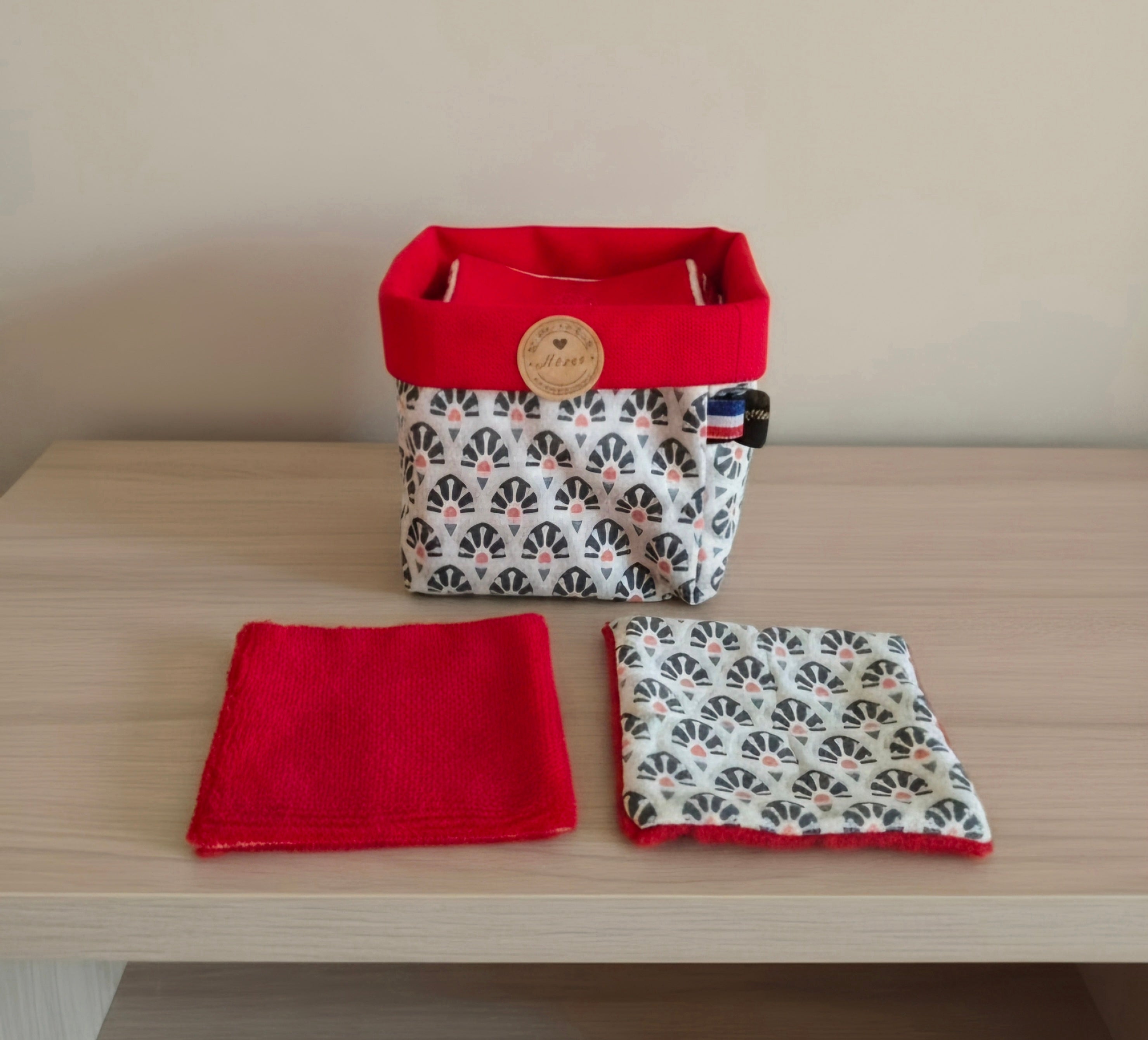 Panier Réversible de 10 Lingettes Lavables Zéro Déchets