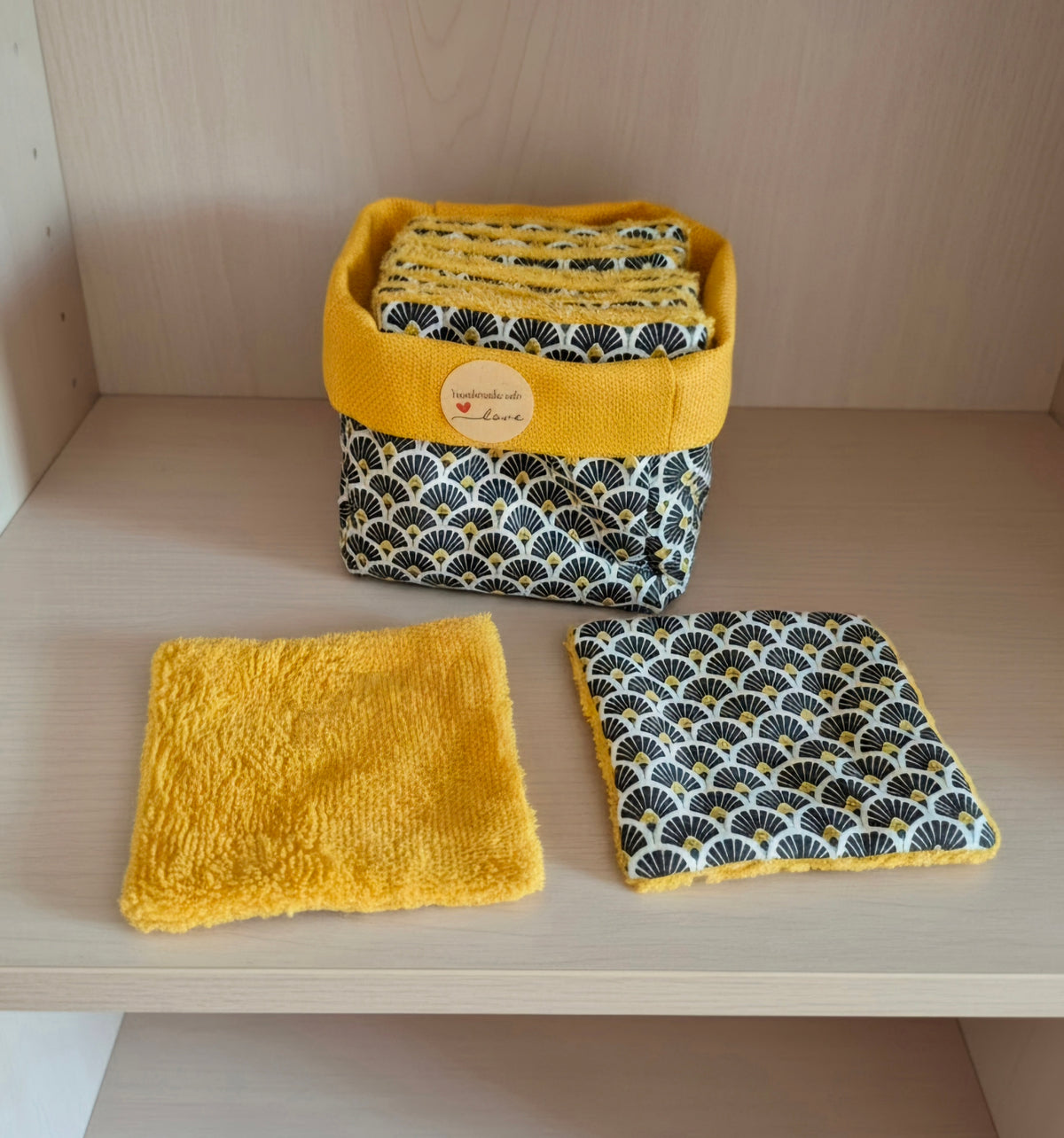 Panier réversible avec 10 lingettes lavables – Zéro déchet